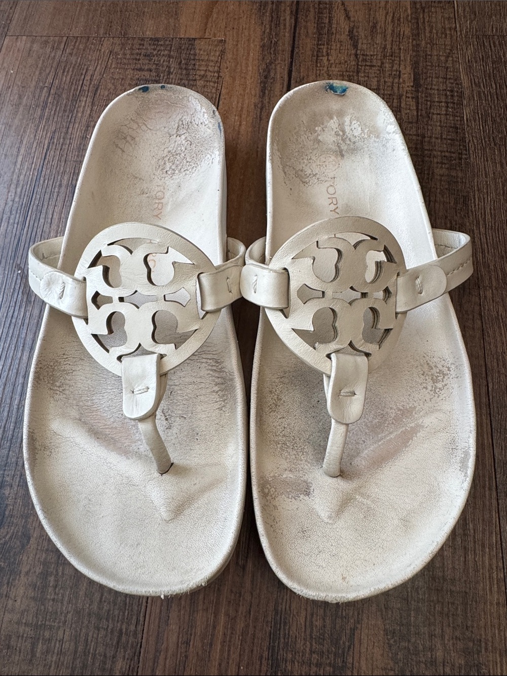 Tory Burch white Logo Thong Sandals - Picture 1 of 13
